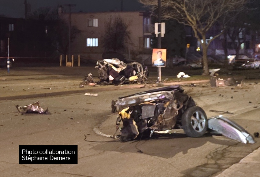 Grave accident : Une voiture sectionnée en deux 