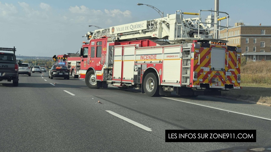 Accident de moto sur l’autoroute Félix-Leclerc à Québec