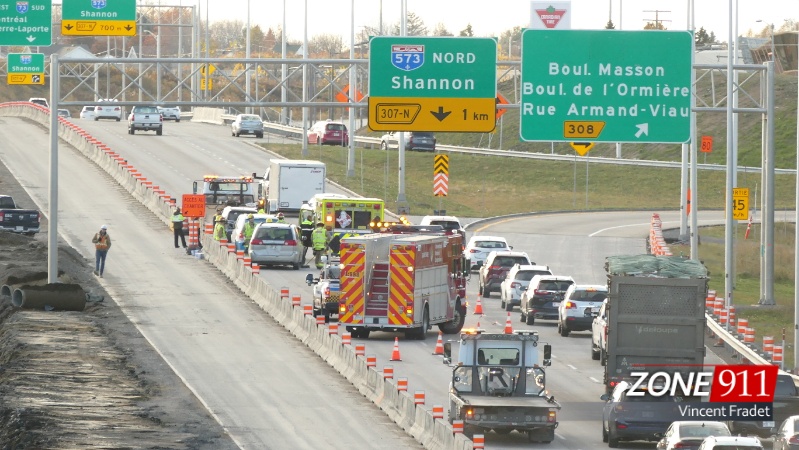 Québec - Congestion sur l'autoroute Félix-Leclerc à cause d'un accident