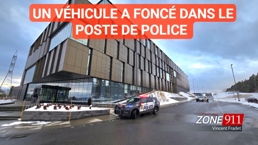 DERNIÈRE HEURE : Un véhicule a foncé dans le poste de police de Québec 