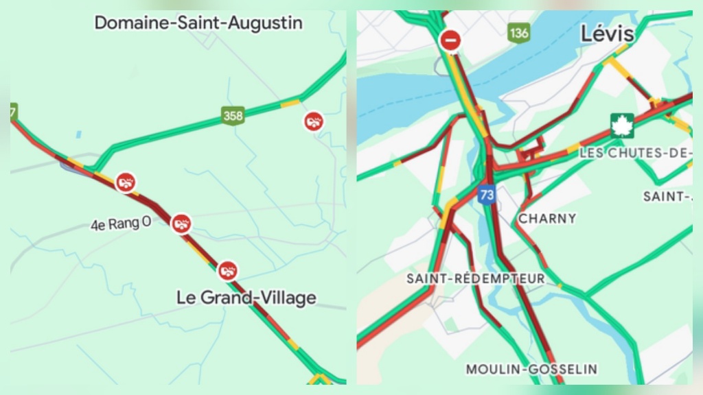 Accident sur le pont Pierre-Laporte et petit carambolage sur la route Fossambault : circulation très perturbée