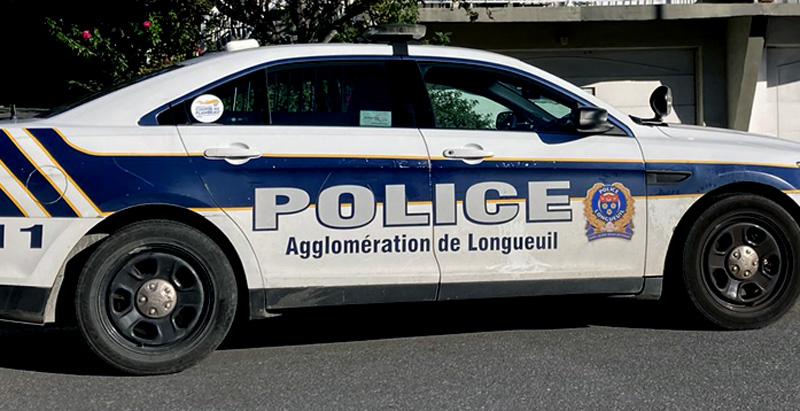 Intervention policière à Brossard des autopatrouilles percutées  