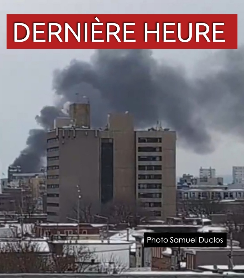 COLONNE DE FUMÉE NOIRE - Incendie dans le quartier Saint-Roch à Québec